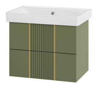 Подвесная тумба под раковину Brevita Vega VEG-09070-0802Я 70см зелёный/золото